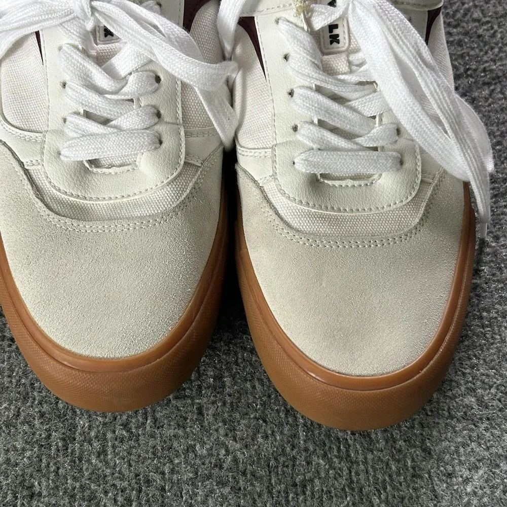 Airwalk Huntington Men 9.5 White‎ Canvas Suede Gum Sole Skate Sneakers
